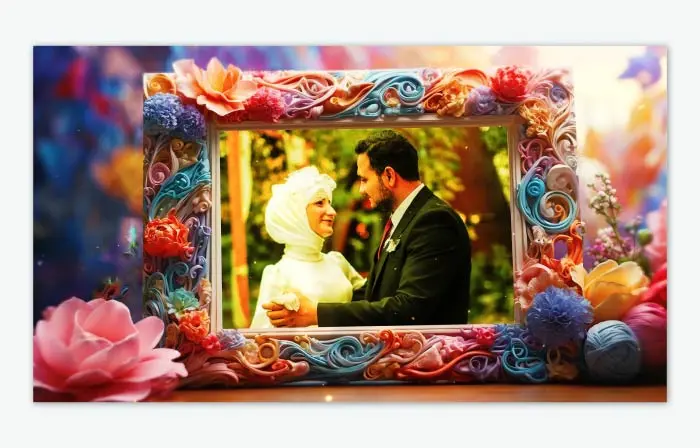 Unique 3D Flower Themed Wedding Invite Slideshow